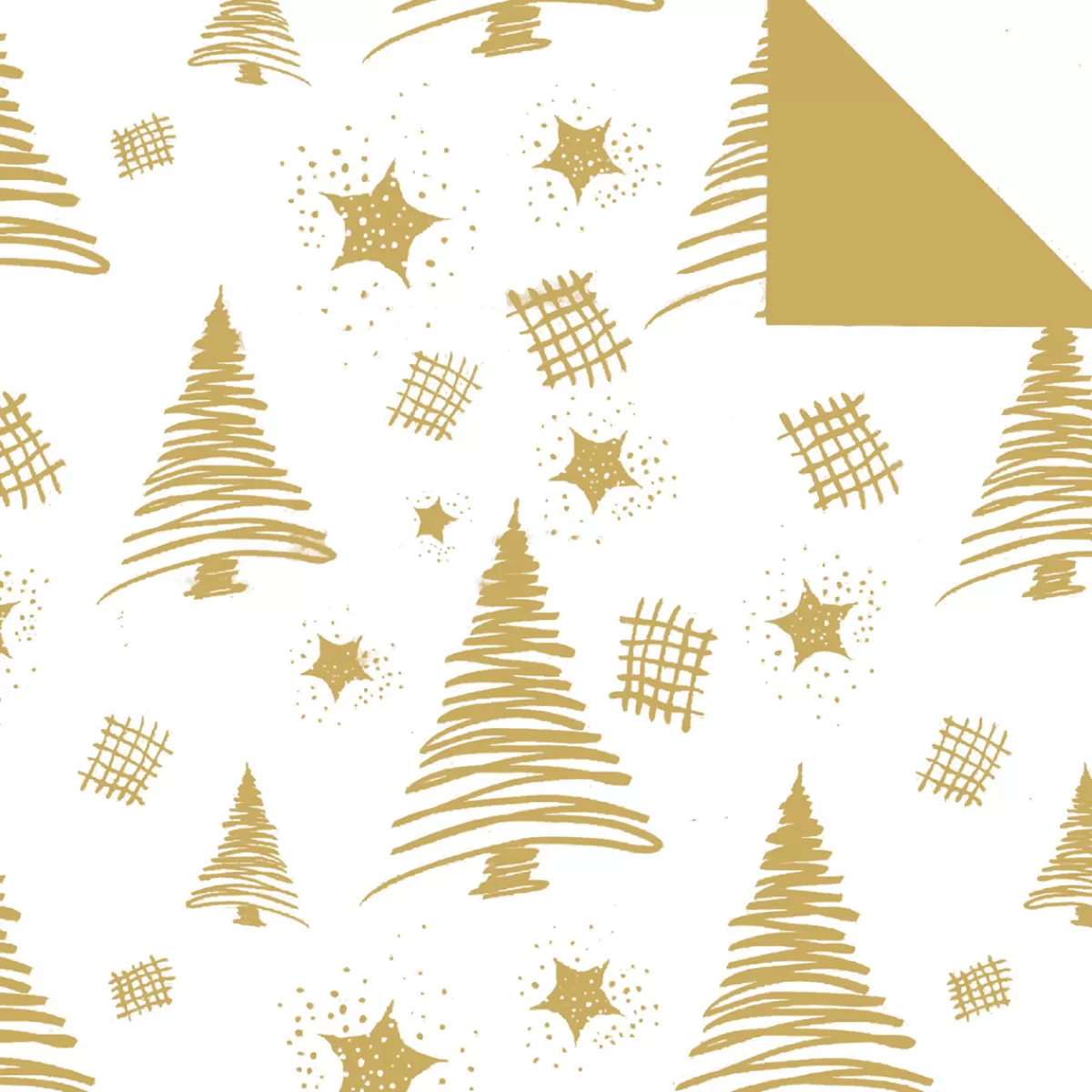 DecoWoerner Papier Cadeau De Noël Durable Double Face Avec Sapins & étoiles Dés - Rouleau De Papier Cadeau De 50 M