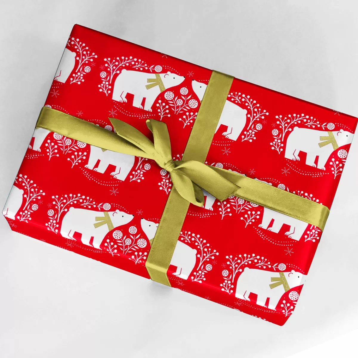 DecoWoerner Papier Cadeau De Noël écologique Avec Des Ours Polaires Blancs - Rouleau De Papier Cadeau De 50 M