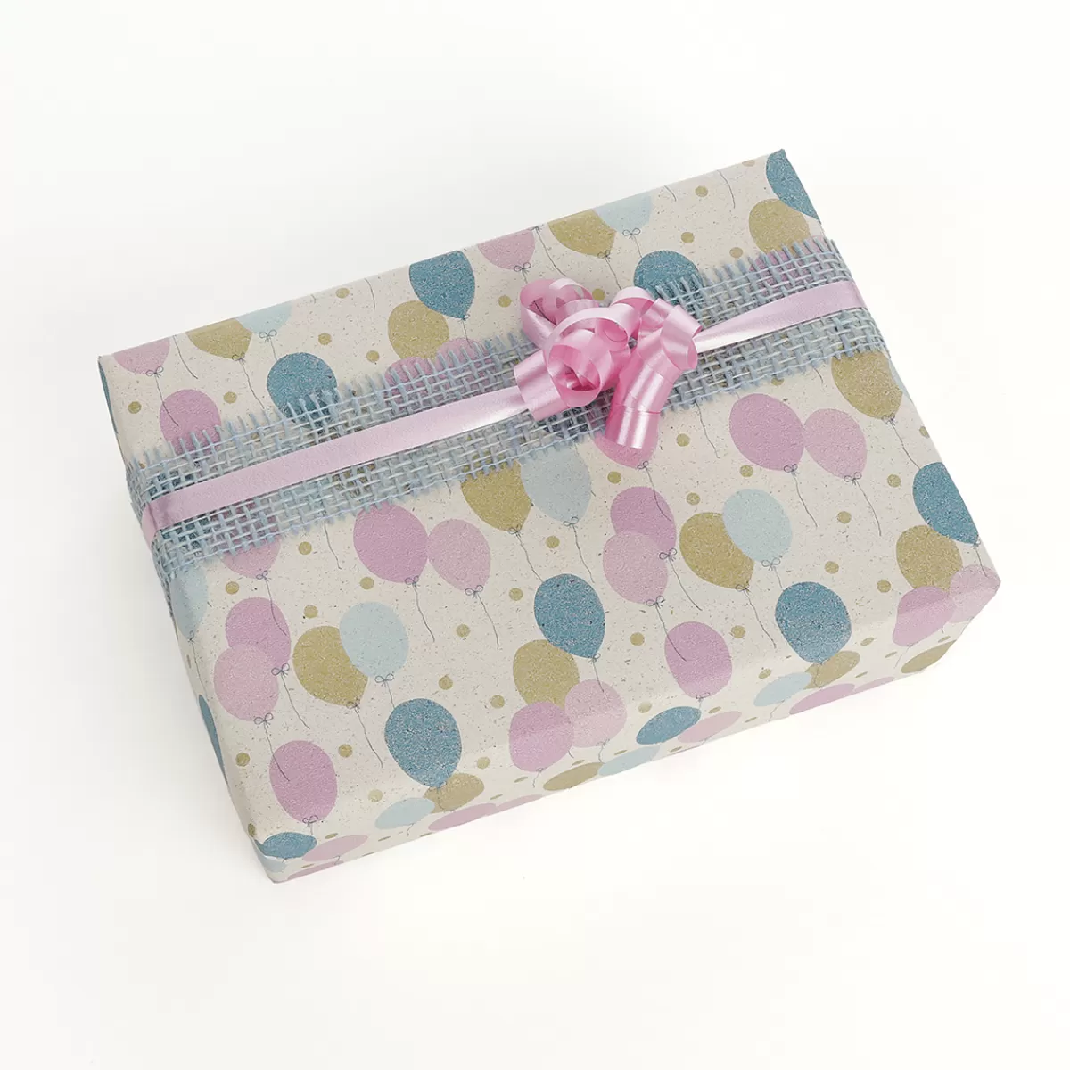 DecoWoerner Papier D'herbe Recyclé Avec Ballons Colorés, 50 Cm, 50 M