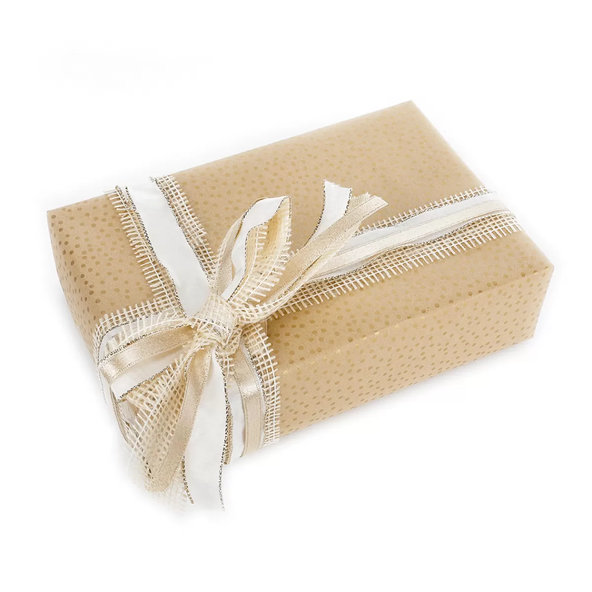 DecoWoerner Papier Kraft Recyclé à Petits Pois Dés - Rouleau De 50 M De Papier Cadeau