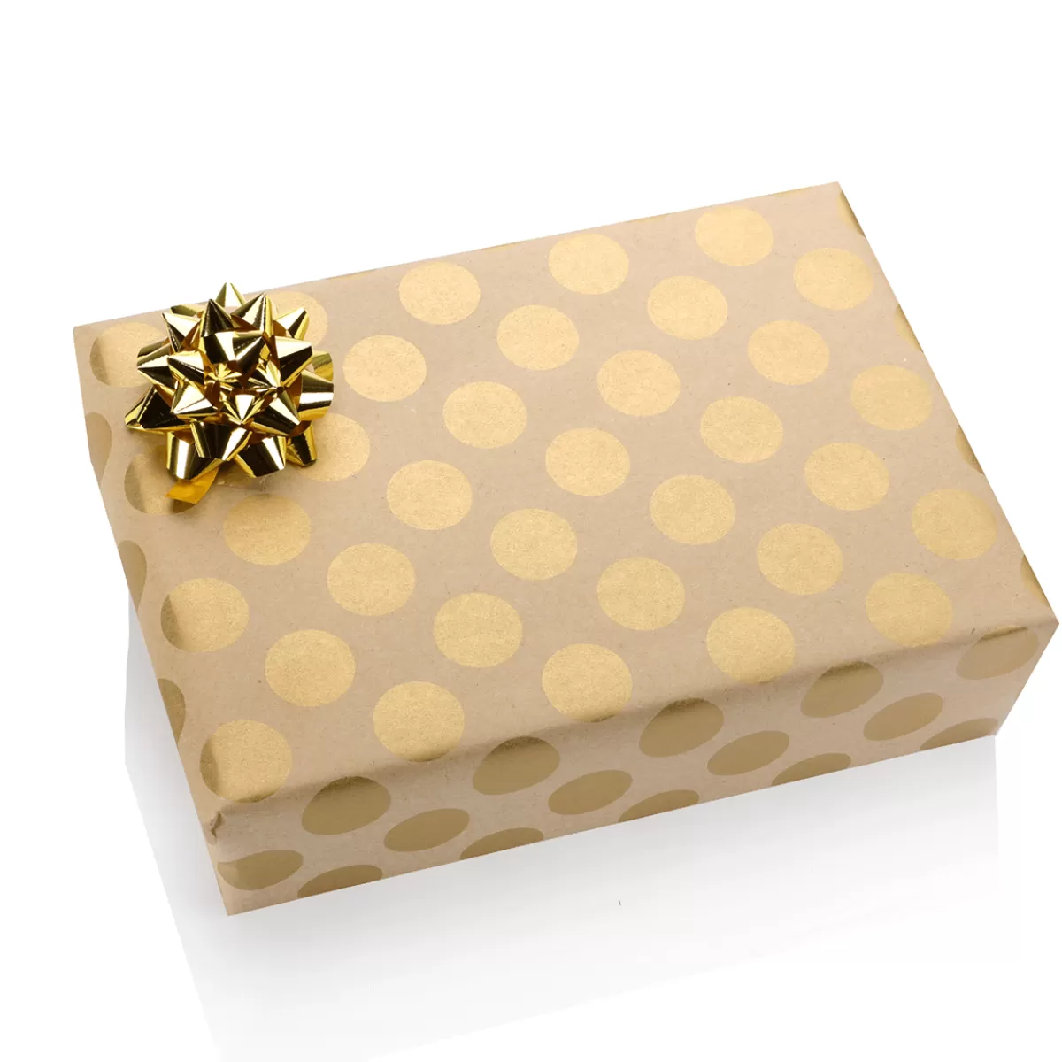 DecoWoerner Papier Kraft Recyclé à Pois Dés - Rouleau De Papier Cadeau écologique 50 M