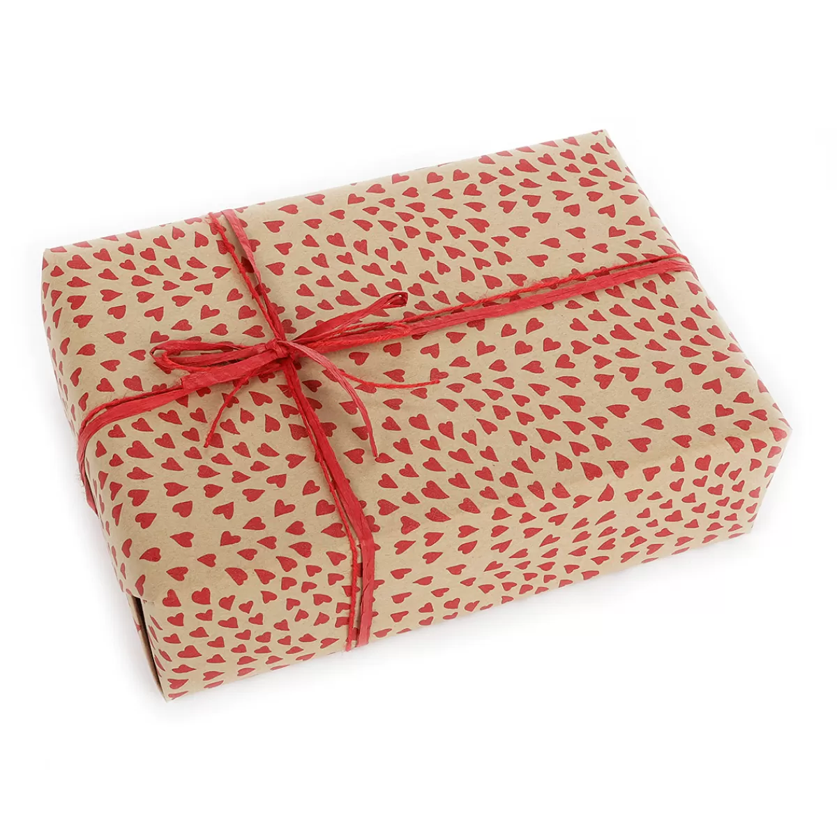 DecoWoerner Papier Kraft Recyclé Avec Cœurs s - Rouleau De 50 M De Papier Cadeau