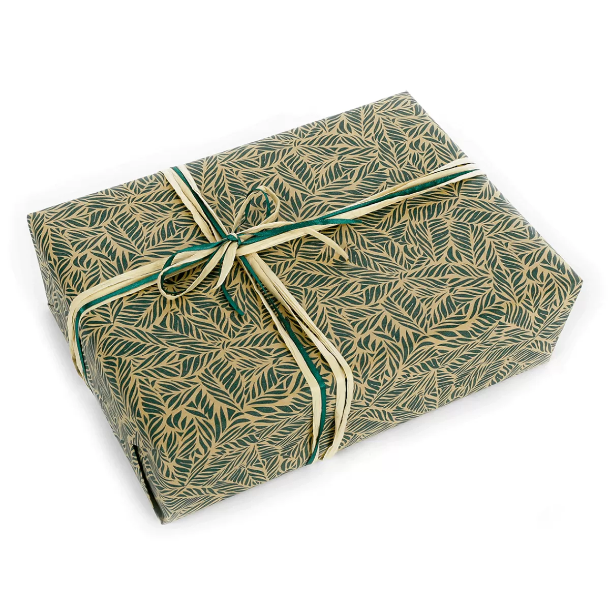 DecoWoerner Papier Kraft Recyclé Avec Feuilles De Palmier es - Rouleau De 50 M De Papier Cadeau