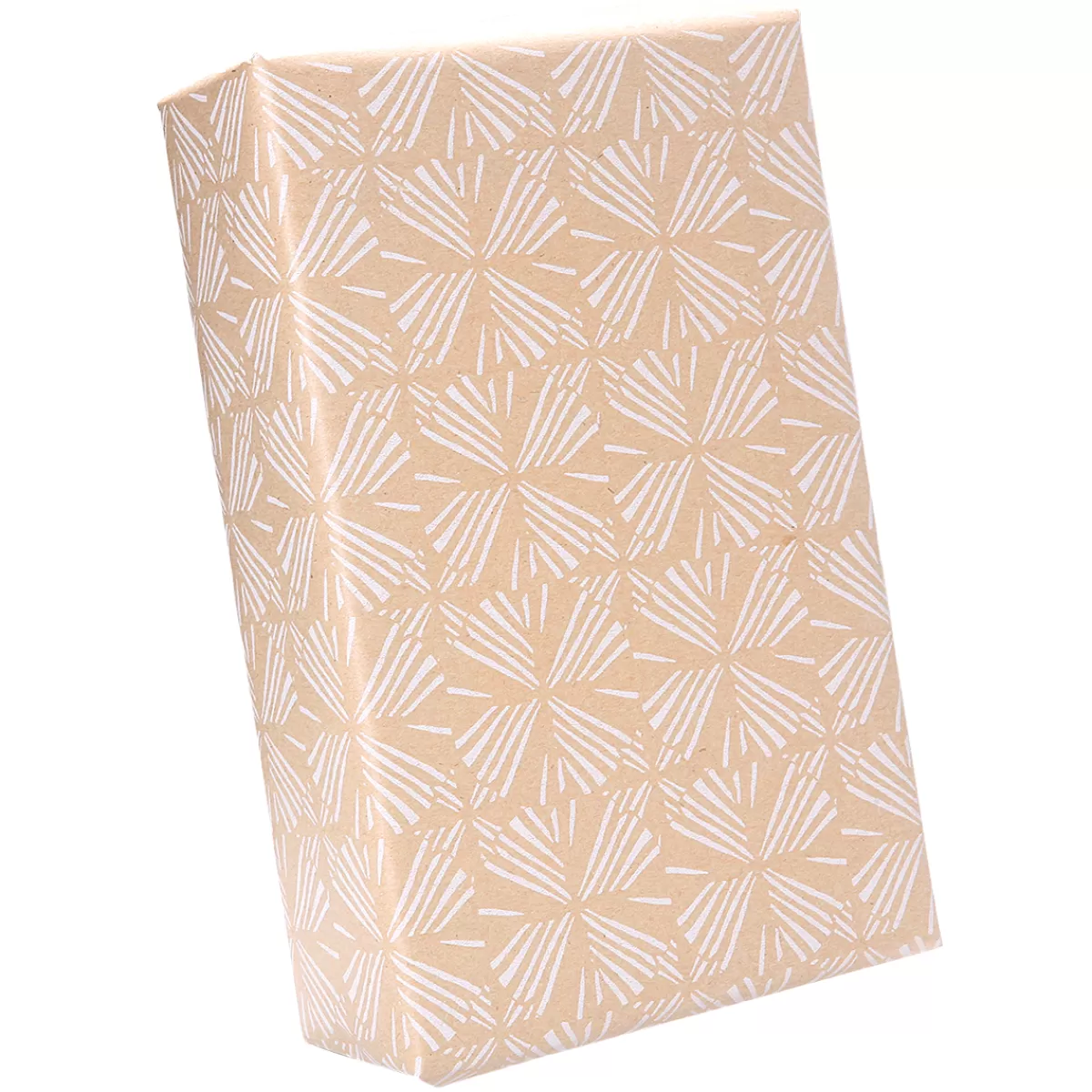 DecoWoerner Papier Kraft Recyclé Avec Motifs Géométriques Blancs - Rouleau De 50 M De Papier Cadeau