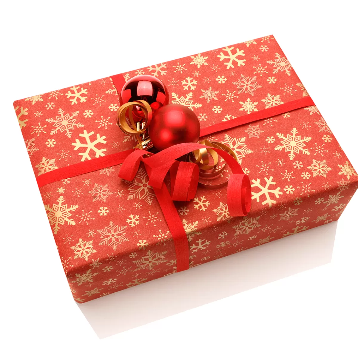 DecoWoerner Papier Kraft Recyclé Avec Flocons De Neige Dorés - Rouleau De 50 M De Papier Cadeau