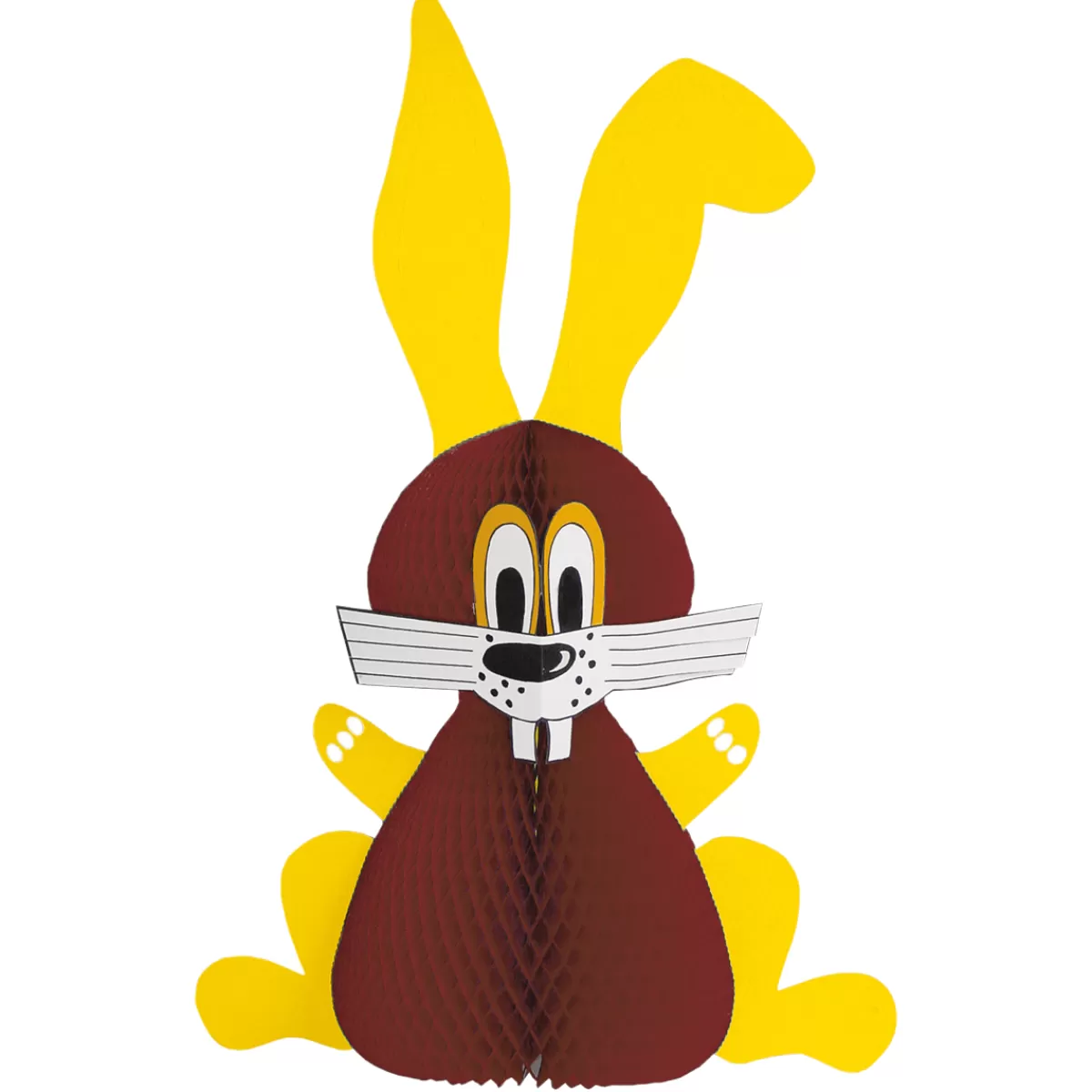 DecoWoerner Papier Nid D'abeille Lapin De Pâques Jaune-