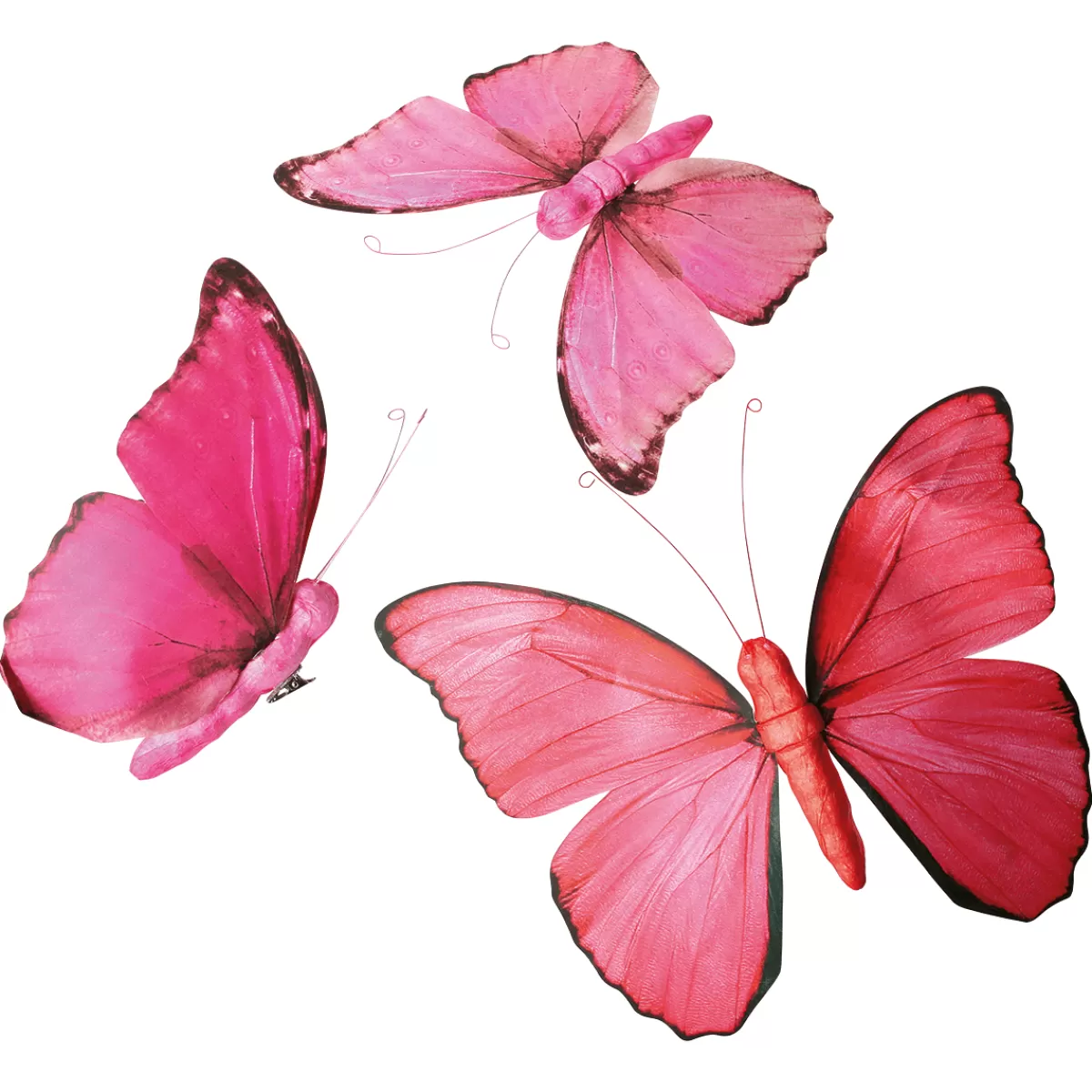 DecoWoerner Papillon Déco "Flamant ", 28 Cm, 3 Pces