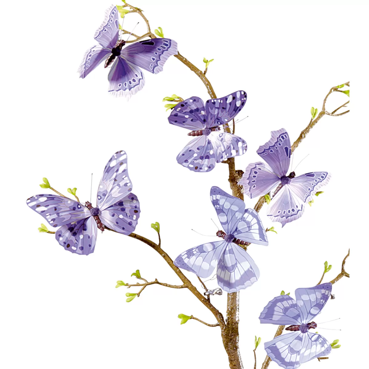 DecoWoerner Papillons Déco, 10 Cm, Mauves, 6 Pièces