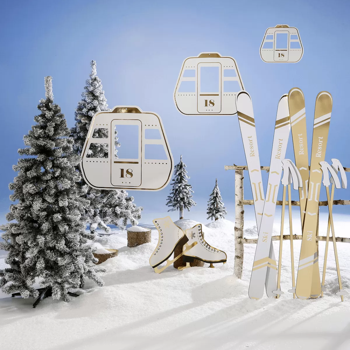 DecoWoerner Patins à Glace Déco / Or 43 X 30 Cm