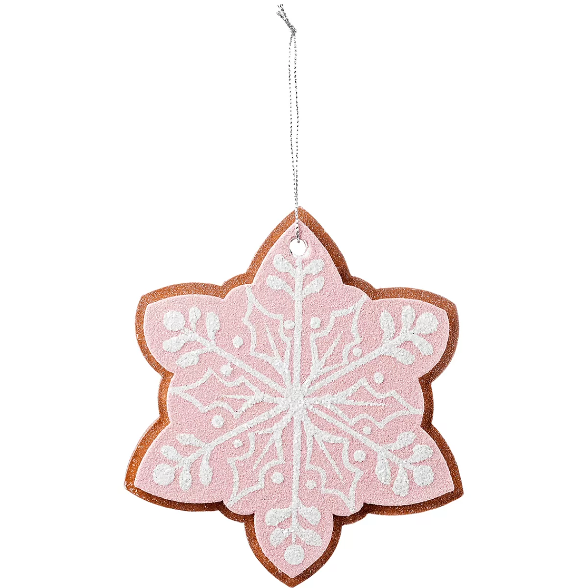 DecoWoerner Pendentif De Noël Pain D'épices Flocon De Neige 14 Cm Ø 4 Pièces