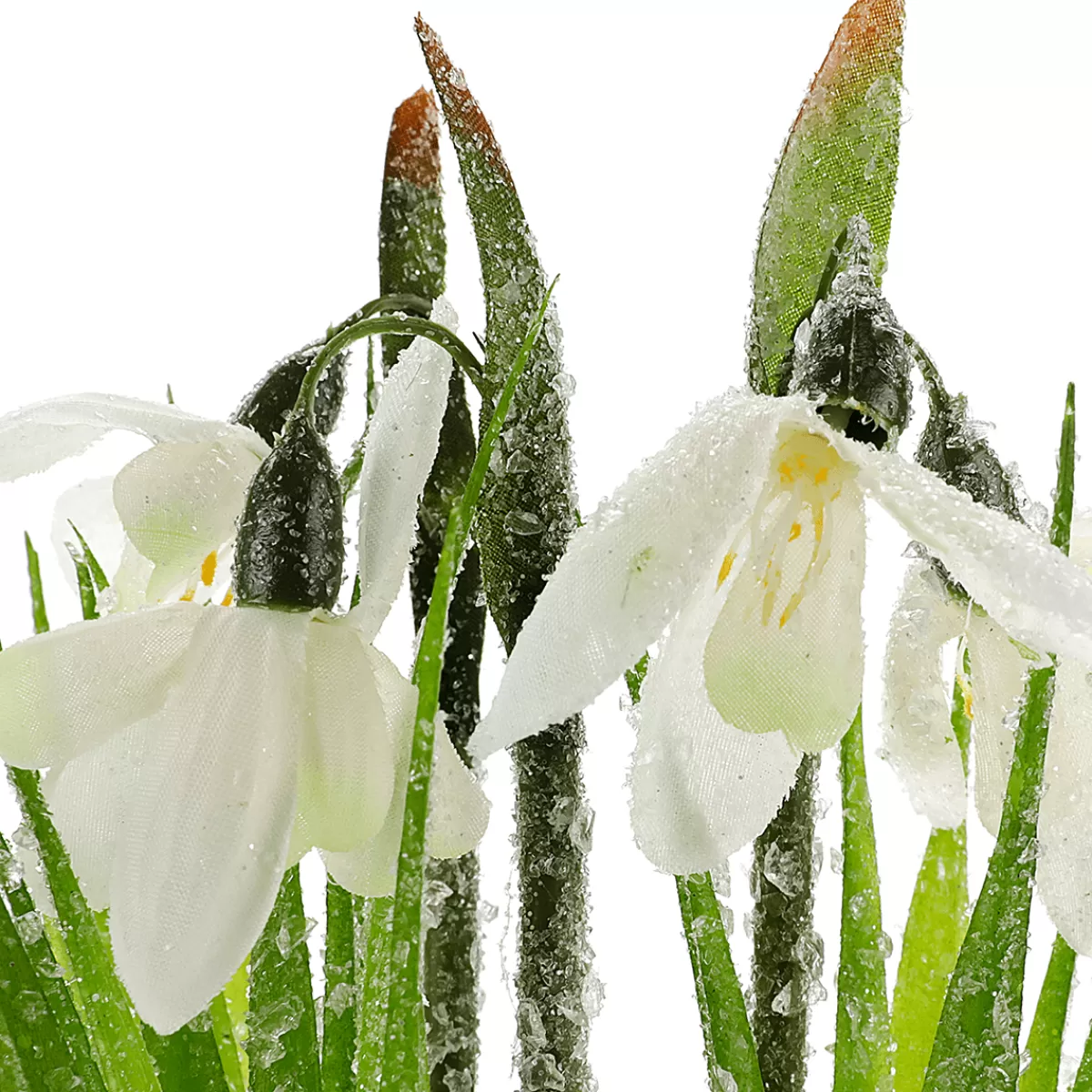 DecoWoerner Perce-neige Fleur Artificielle En Pot, 20 Cm De Haut