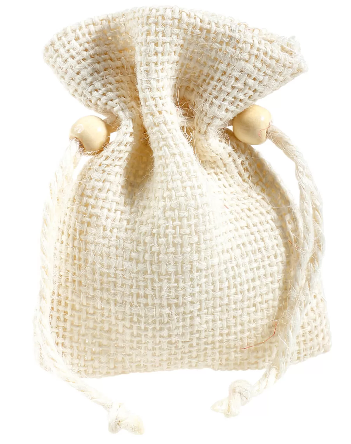 DecoWoerner Petit Sac En Jute, 10 Cm, Crème