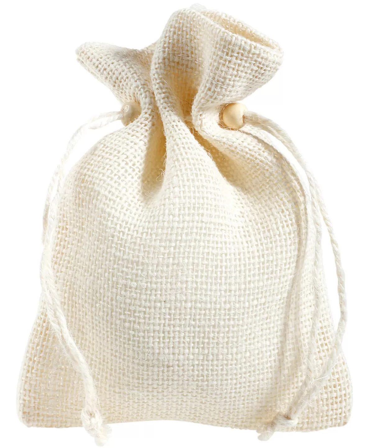 DecoWoerner Petit Sac En Jute, 18 Cm, Crème