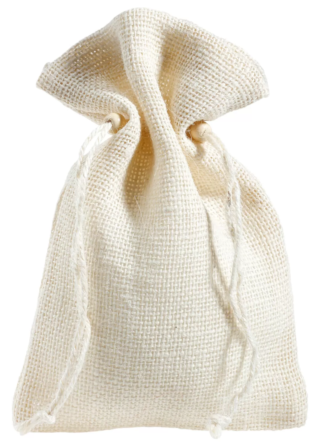 DecoWoerner Petit Sac En Jute, 22 Cm, Crème