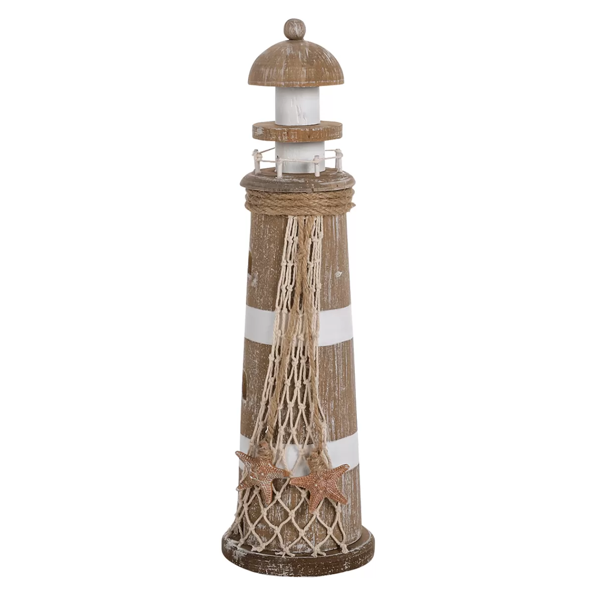 DecoWoerner Phare Déco 10 X 35,5 Cm Brun En Bois