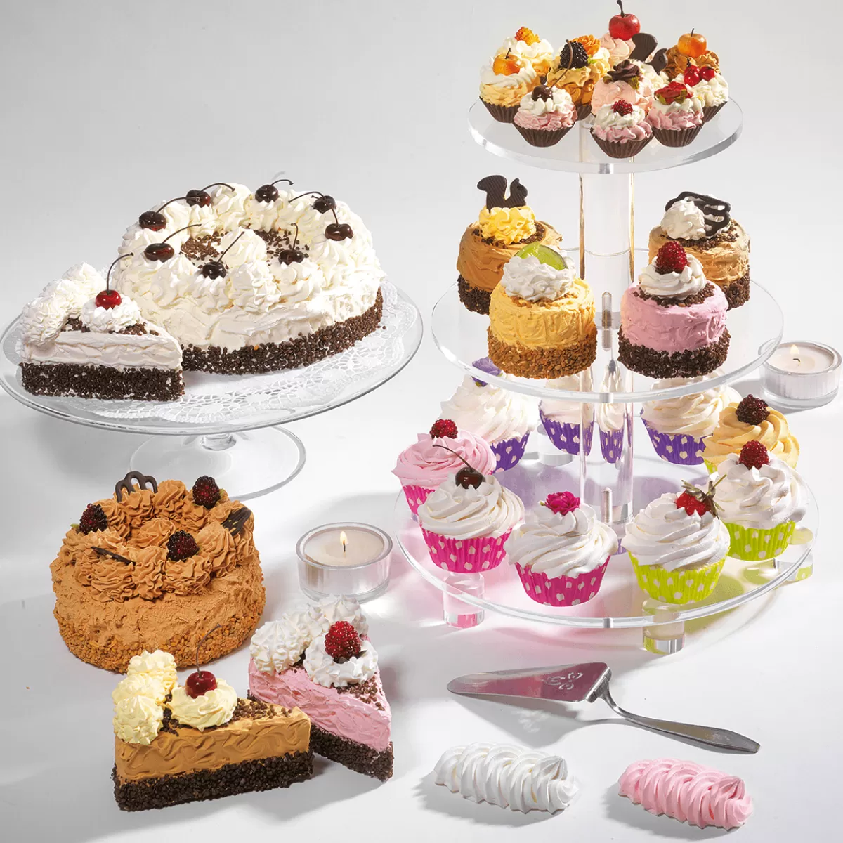 DecoWoerner Pièces De Tarte Aux Framboises, Set De 2 Fausses Pièces Alimentaires 12 Cm