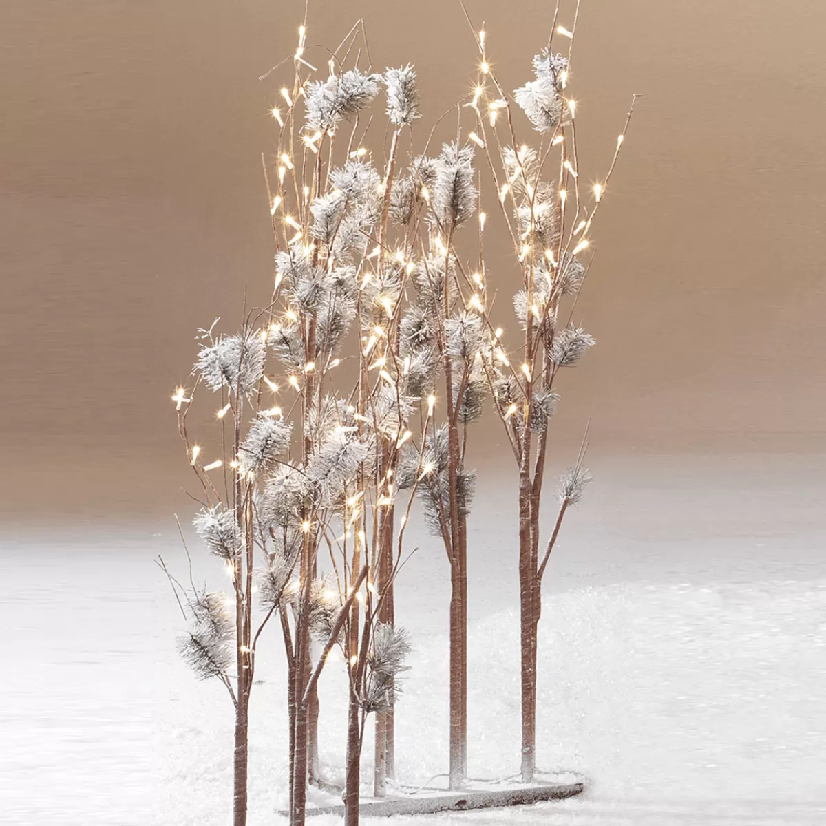 DecoWoerner Pin à Branches Lumineuses LED, LED Chaudes, 130 Cm