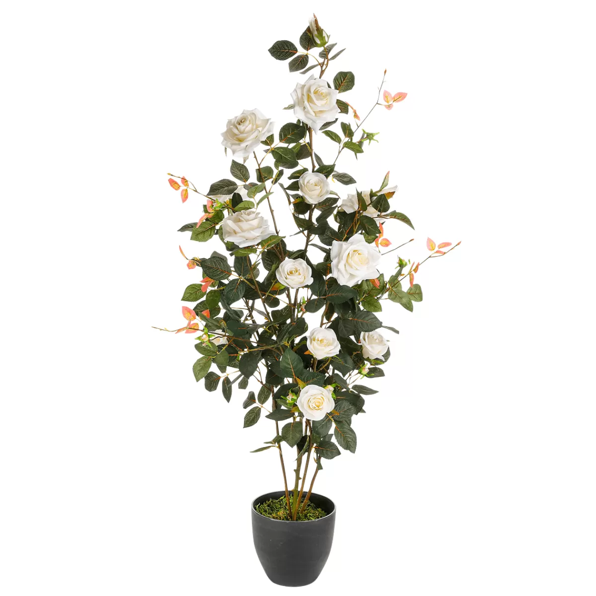 DecoWoerner Plante De Rosier Artificielle En Pot 115 Cm