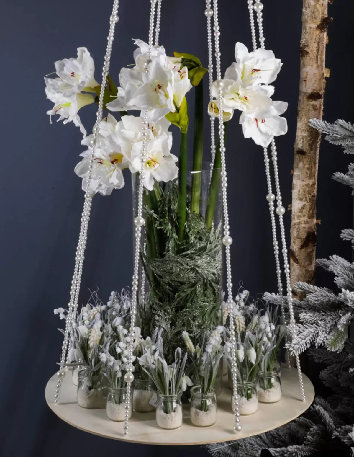 plateau_suspendu_avec_chanes_de_perles__60_cm_long_170_cm_4.webp DecoWoerner Plateau Suspendu Avec Chaînes De Perles, Ø 60 Cm, Long. 170 Cm