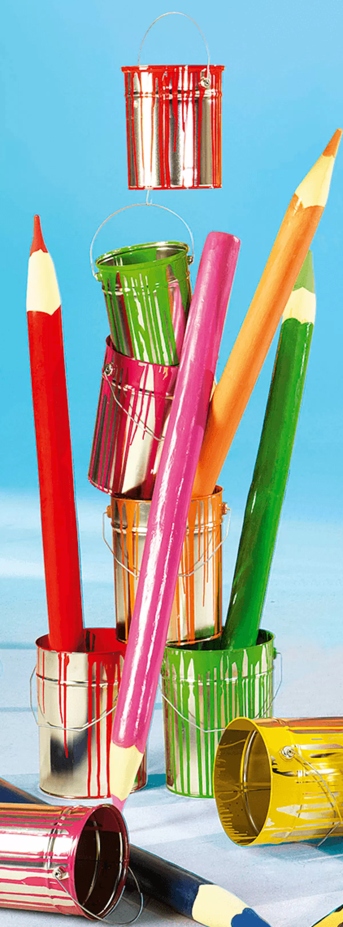 DecoWoerner Pot De Peinture Déco 23 Cm De Haut, Pot De Peinture Déco 23 Cm De Haut,