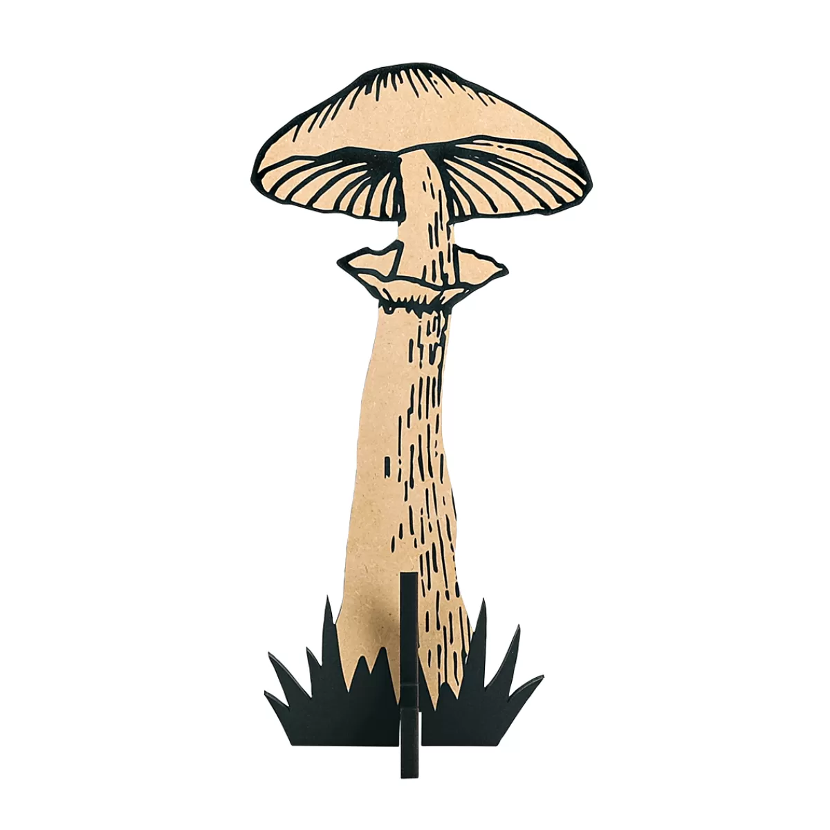 DecoWoerner Présentoir Champignon Naturel / Noir 20 X 39 Cm