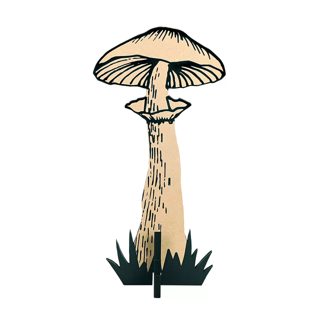 DecoWoerner Présentoir Champignon Naturel / Noir 20 X 39 Cm