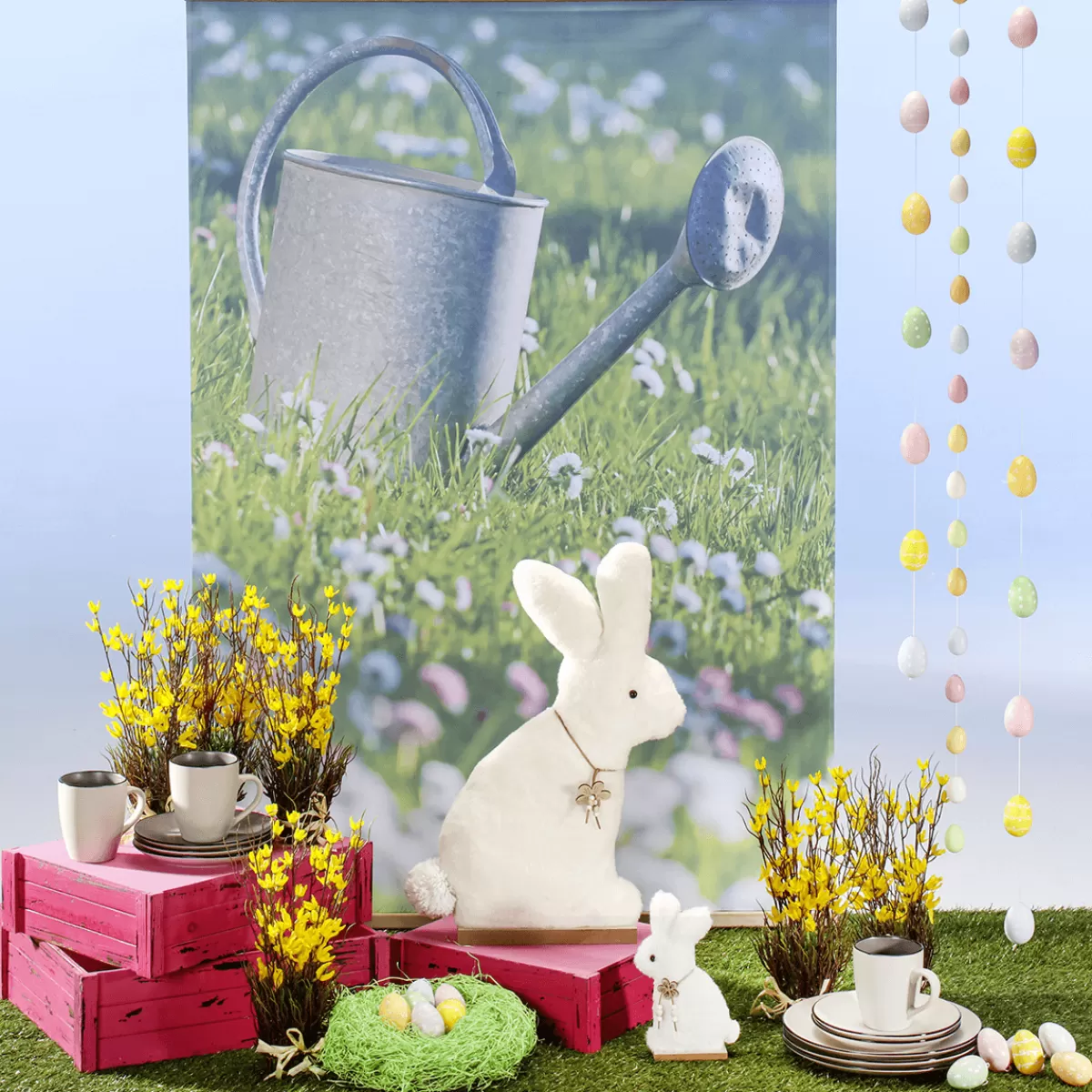 DecoWoerner Présentoir De Lapin En Peluche Décoratif, , 57 Cm De Haut