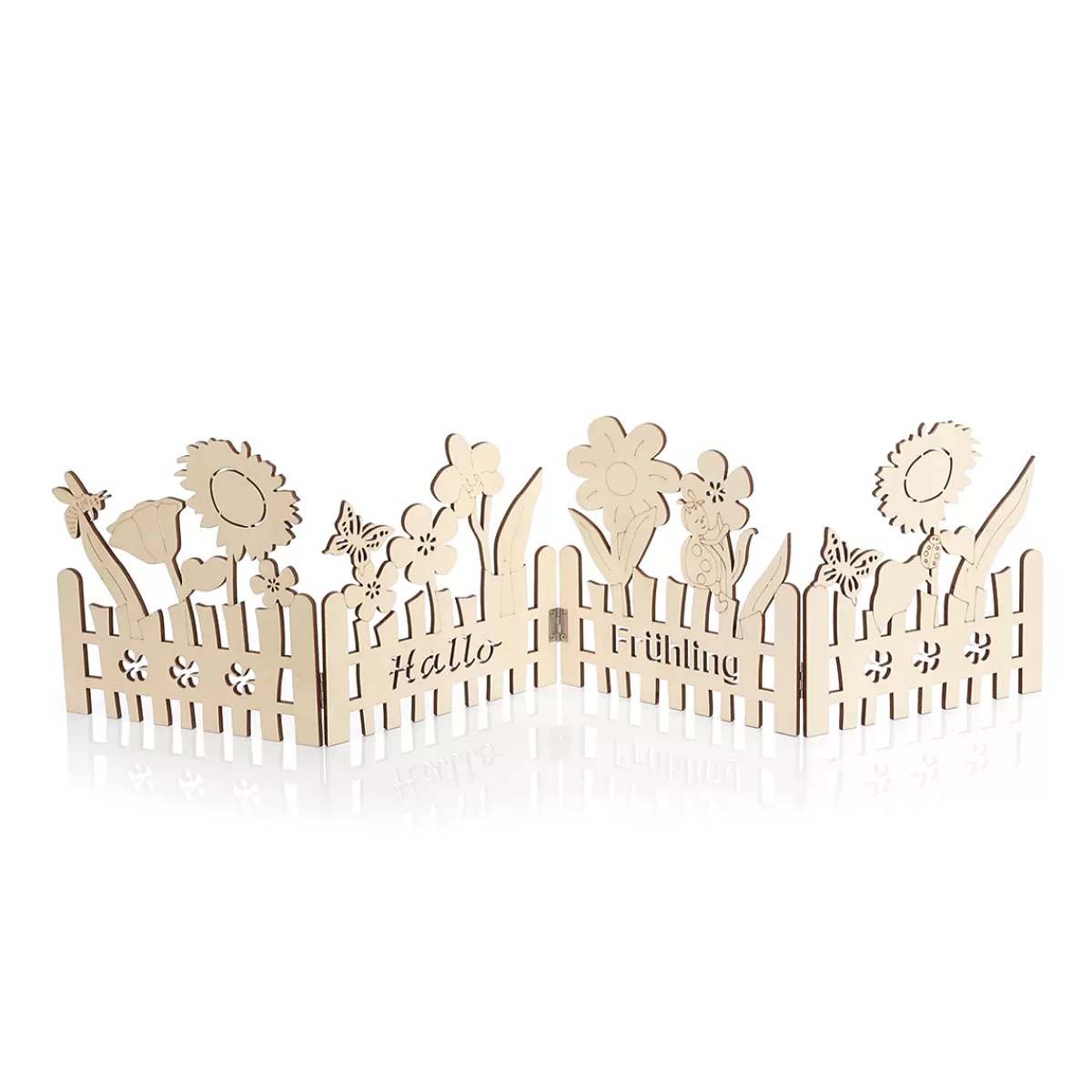 DecoWoerner Présentoir En Bois Pour Clôture Silhouettes De Fleurs D'été 20 X 81 Cm