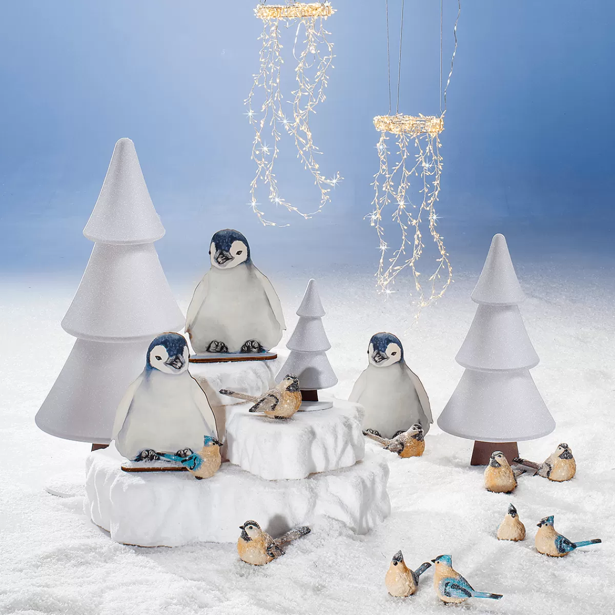 DecoWoerner Présentoir Sapin Des Neiges Avec Paillettes 49 X 99 Cm Argent