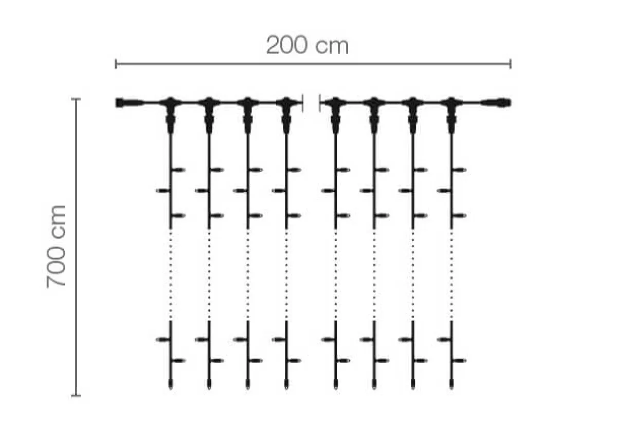 DecoWoerner Rideau Lumineux LED Professionnel Système IP67, 700 Cm Sans Câble D'alimentation, Blanc