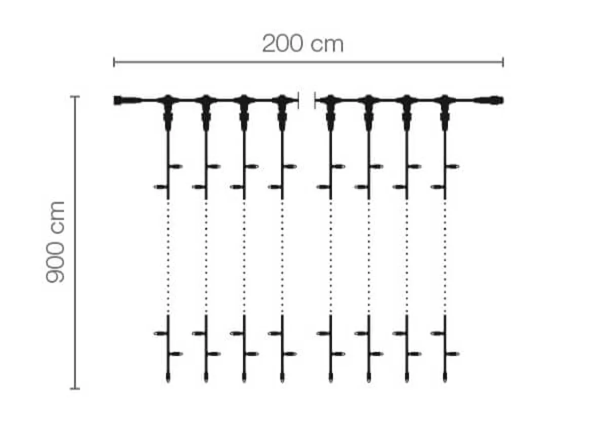 DecoWoerner Rideau Lumineux LED Professionnel Système IP67, 900 Cm Sans Câble D'alimentation, Blanc