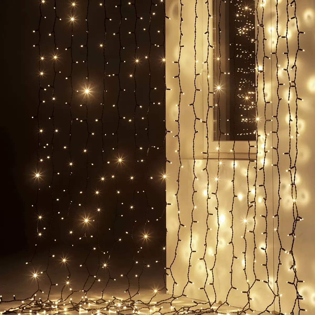 DecoWoerner Rideau Lumineux LED Professionnel Système IP67, 900 Cm Sans Câble D'alimentation, Noir