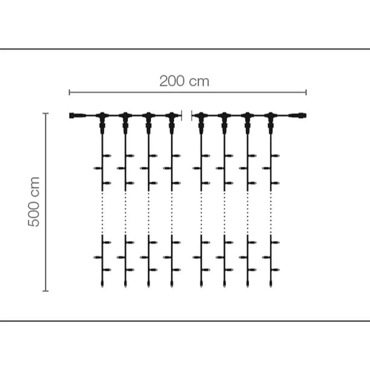 DecoWoerner Rideau Lumineux LED Profi Système IP67, 500 Cm Sans Câble D'alimentation, Noir
