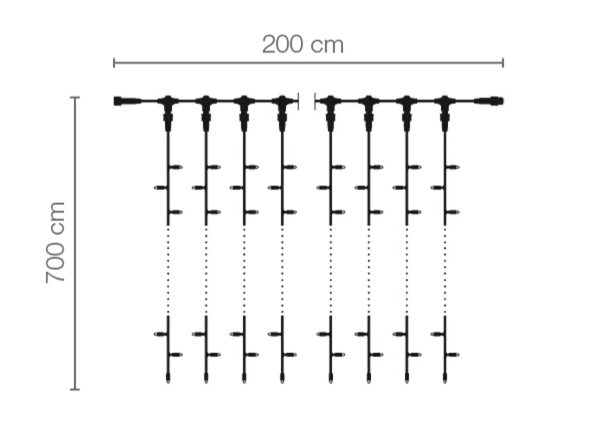 DecoWoerner Rideau Lumineux LED Profi Système IP67, 700 Cm Sans Câble D'alimentation, Noir