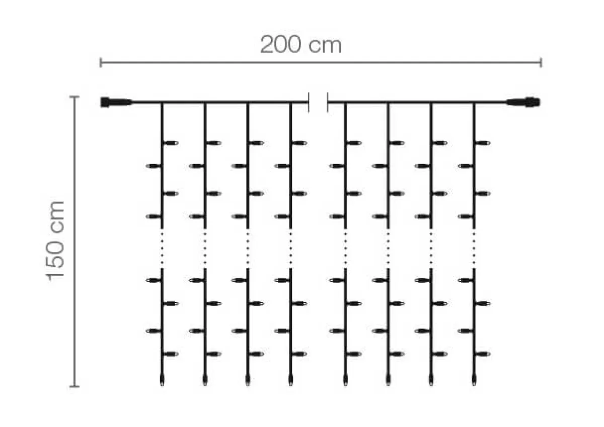 DecoWoerner Rideau Lumineux Professionnel à LED Clignotant Système IP67, 300 LED, 150 X 200 Cm