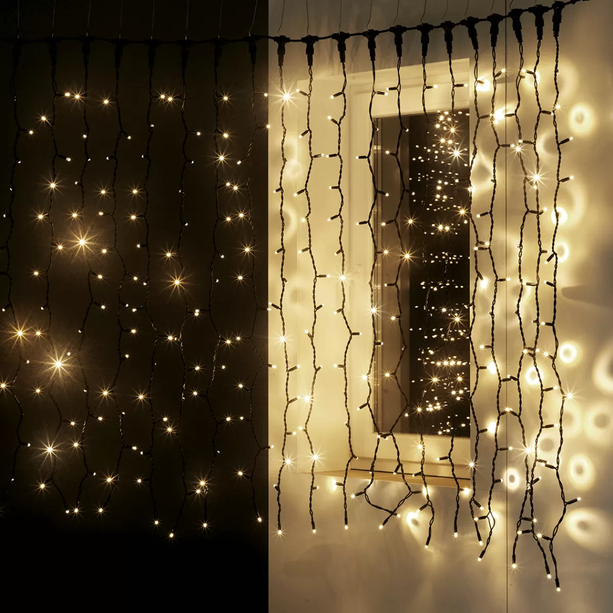 DecoWoerner Rideau Lumineux Professionnel à LED Clignotant Système IP67, 600 LED, 300 X 200 Cm