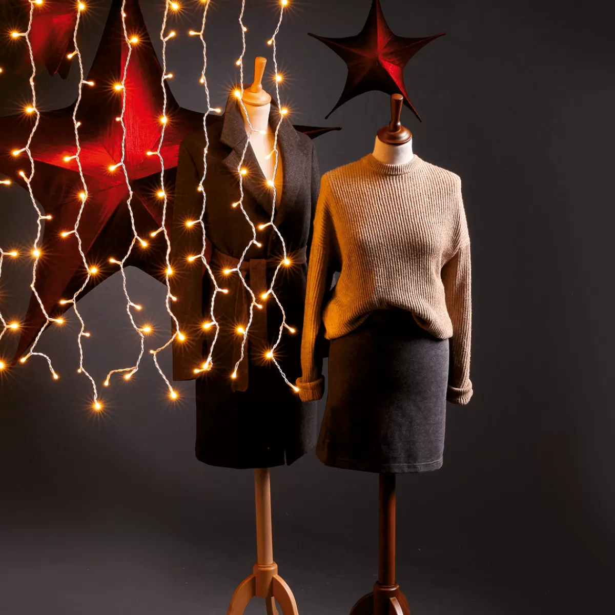 DecoWoerner Rideau Lumineux Professionnel à LED Système IP20, 300 LED, 150 X 200 Cm, Sans Cable