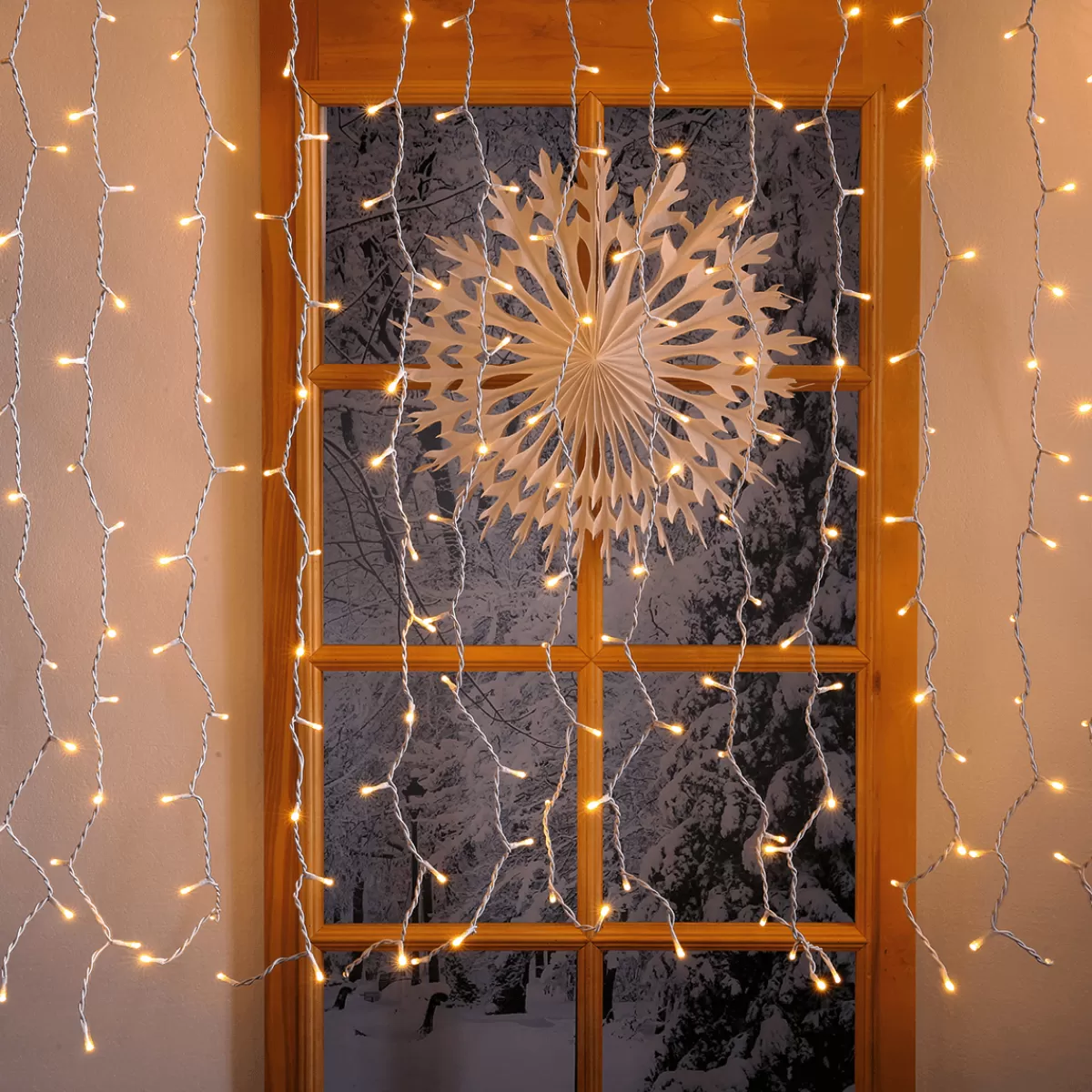 DecoWoerner Rideau Lumineux Professionnel à LED Système IP20, 600 LED, 300 X 200 Cm, Sans Cable