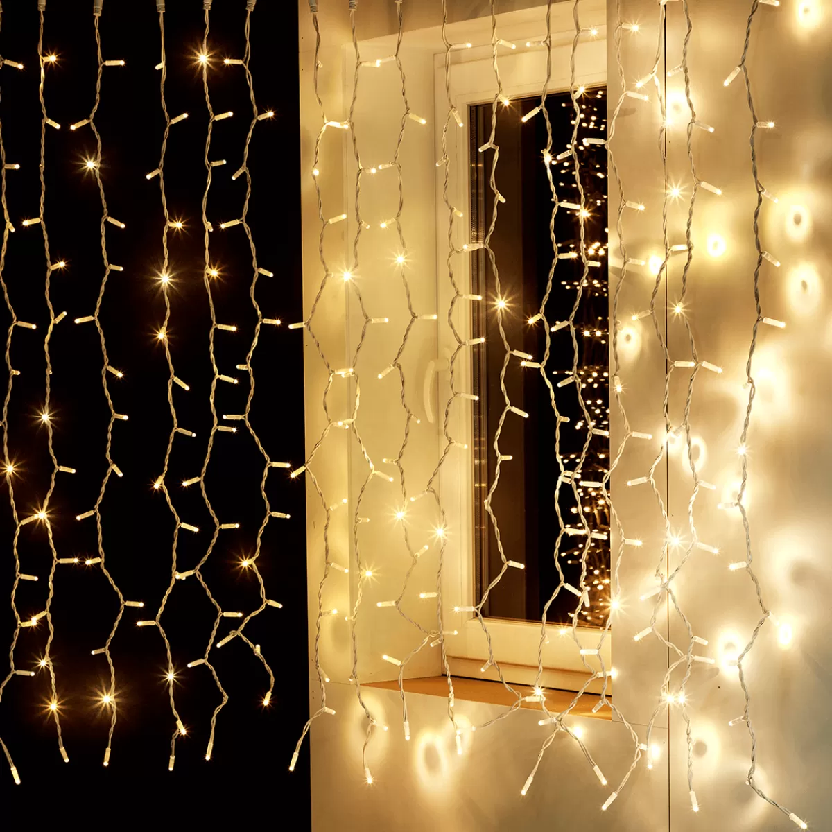 DecoWoerner Rideau Lumineux Professionnel à LED Système IP67, 300 LED, 150 X 200 Cm, Sans Cable