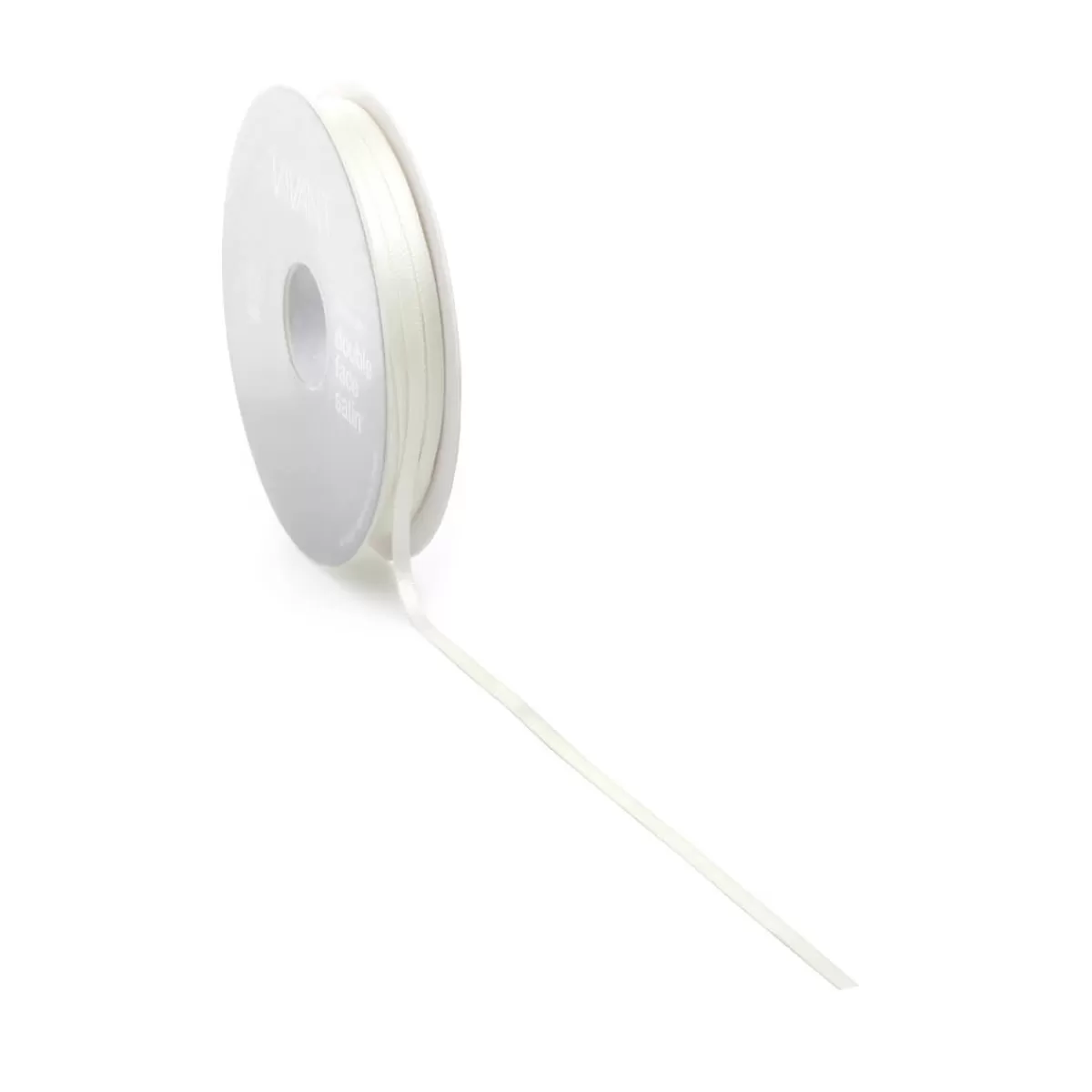 DecoWoerner Ruban De Satin, 3 Mm X 50m Crème