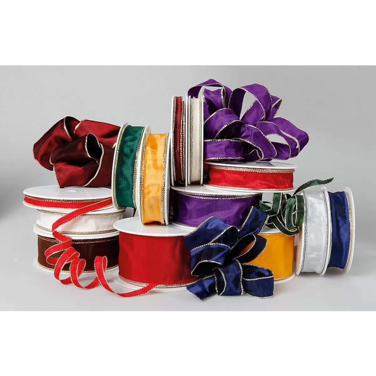 DecoWoerner Ruban De Tissu Avec Bord Doré, 40 Mm, 25 M,