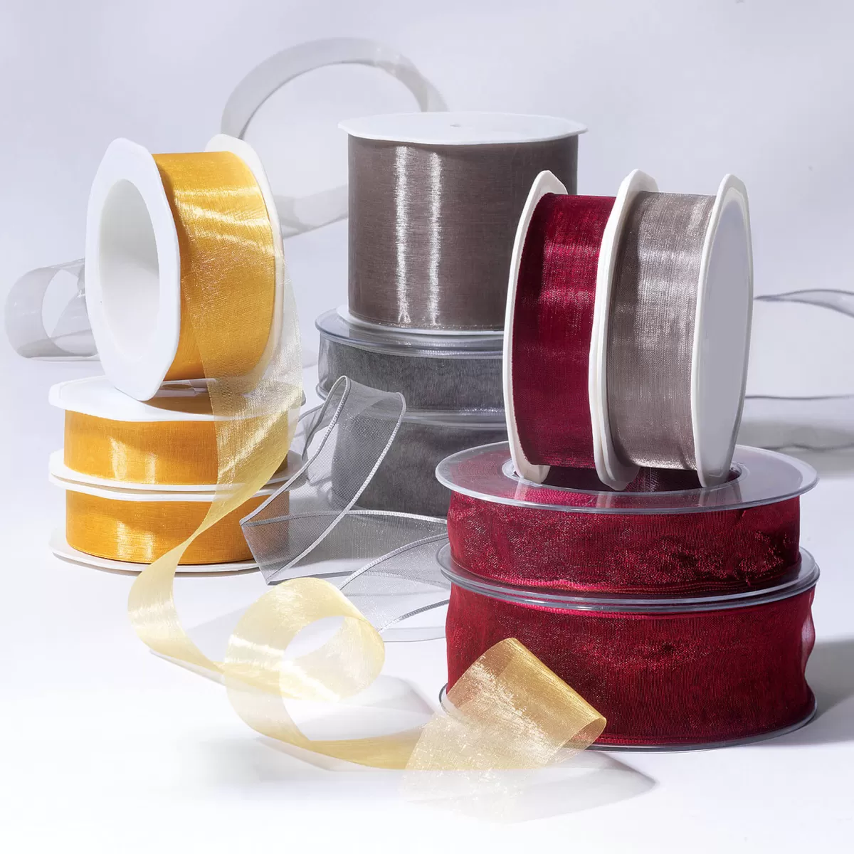 DecoWoerner Ruban En Crêpe De Chine, Larg. 25 Mm, Dé