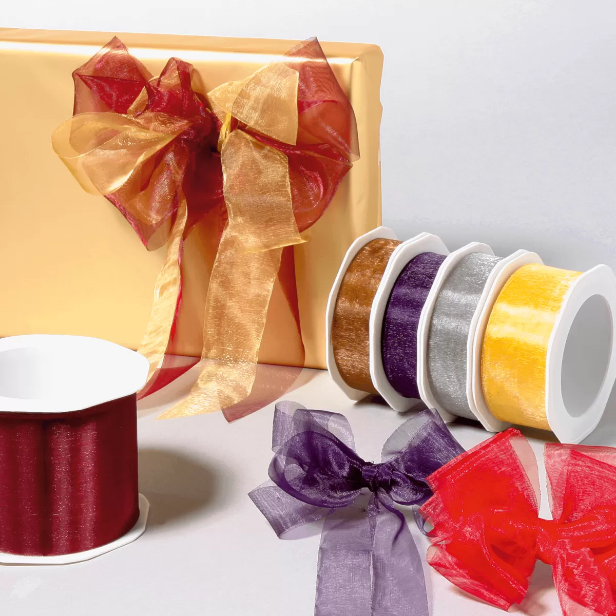 DecoWoerner Ruban En Crêpe De Chine, Larg. 25 Mm, Printanier