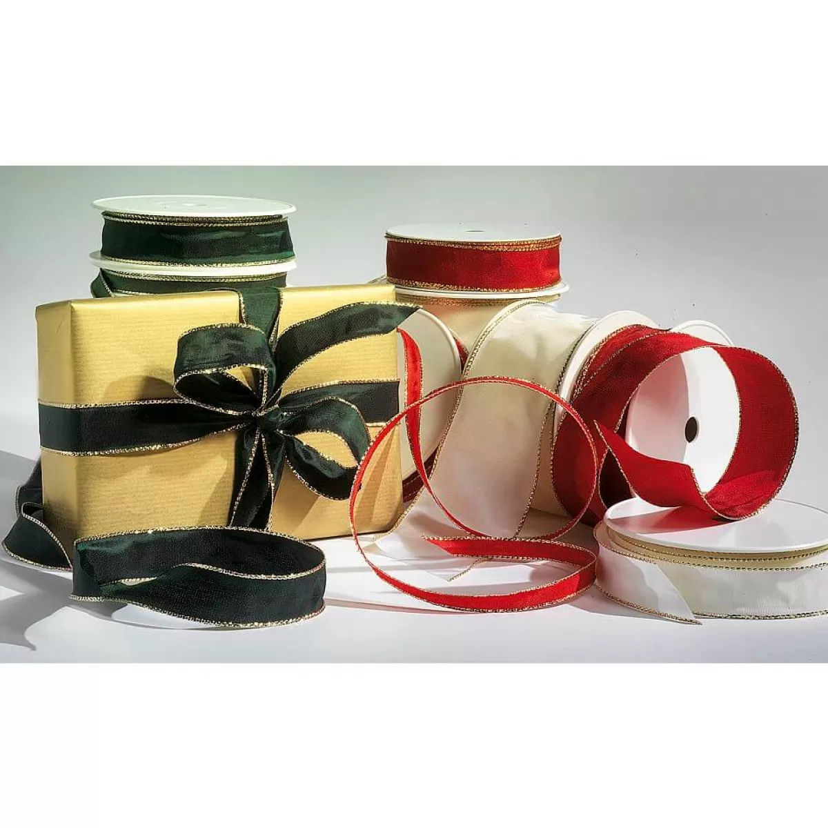 DecoWoerner Ruban En Tissu Av. Bord En Fil De Fer, Crème