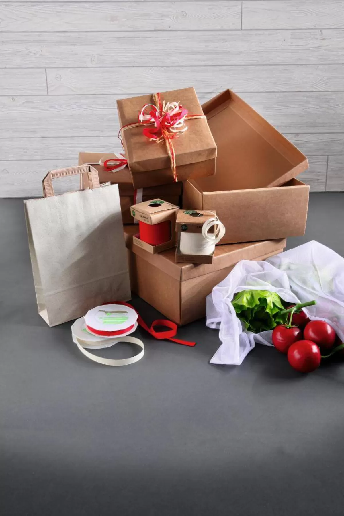 DecoWoerner Sac à Poignée En Papier à Base D’herbe 22 X 30 Cm