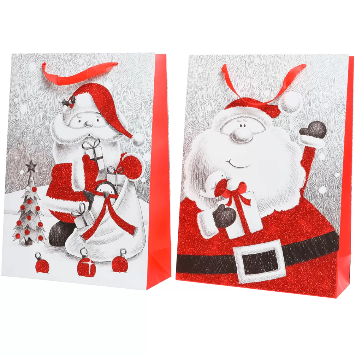 DecoWoerner Sac Cadeau "Christmas Papier" Set De 6 Pièces 48 Cm De Haut