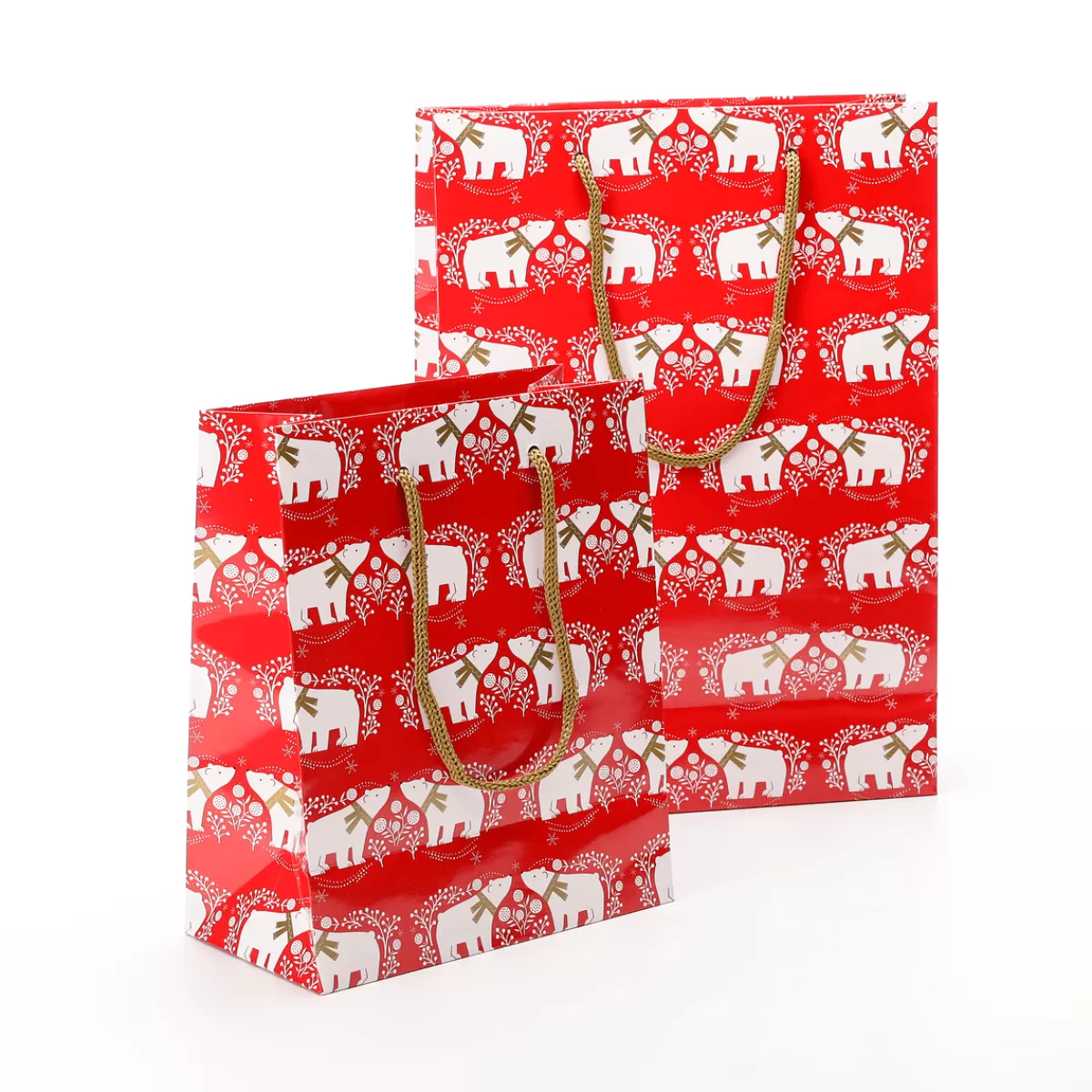 DecoWoerner Sac Cadeau Ours Polaire Set De 12 Pièces 33,5 X 24 X 10 Cm, 150 Gr/m².