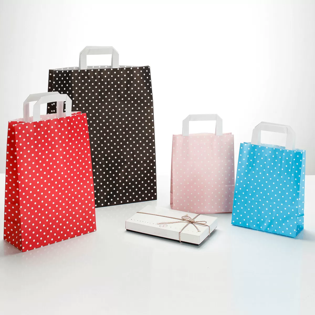 DecoWoerner Sac En Papier "petits Pois" 40 X 32 Cm 50 Pièces