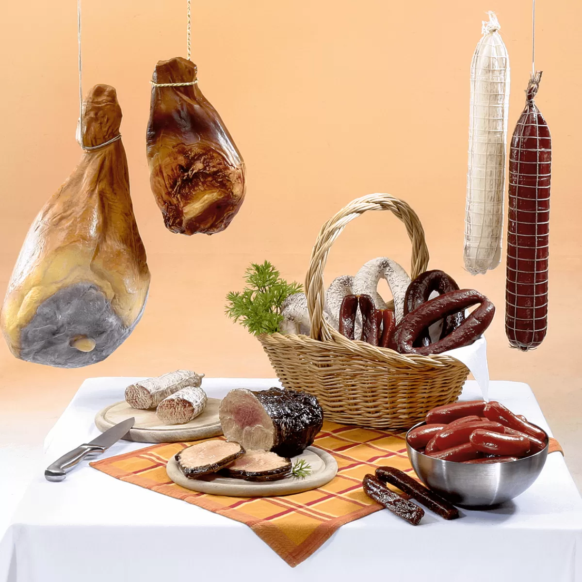 DecoWoerner Salami Alimentaire Factice, Paquet De 2 Pièces