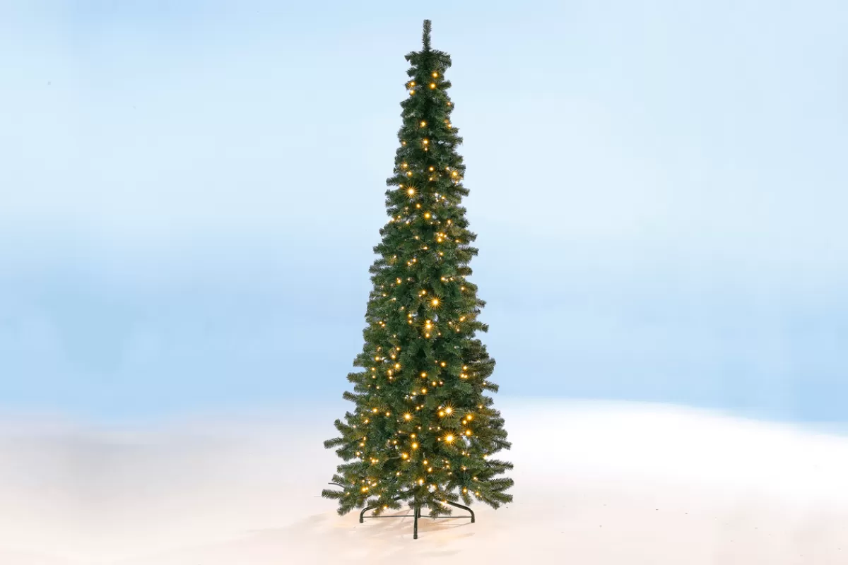 DecoWoerner Sapin Artificiel étroit Avec LED 180 Cm